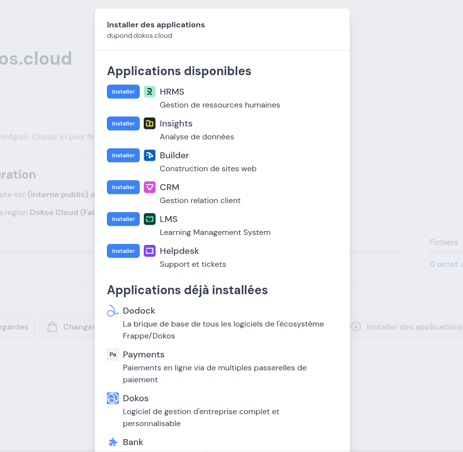 Installer une application